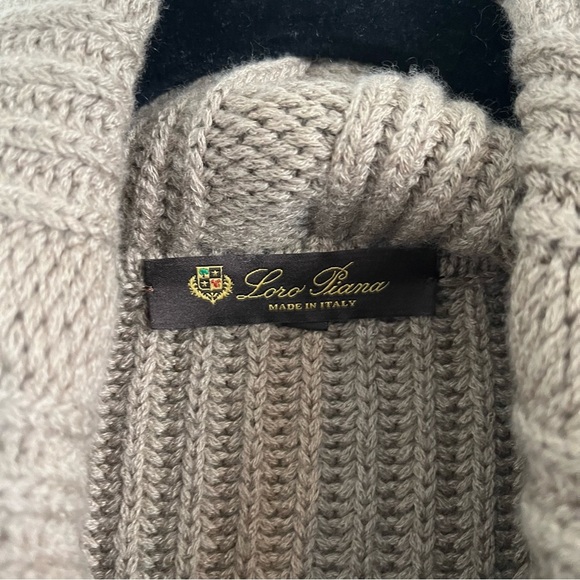 LORO PIANA 100% Cashmere Ribbed Cowl Neck Short Sleeve Sweater - Picture 8 of 12